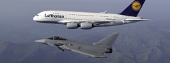 Airbus A380 und Eurofighter Typhoon