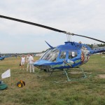 Der Wettkampftag ist angebrochen. Der OH-58 steht in der Flightline am Drakino Airflield bereit Bell OH-58B Kiowa (3C-OK)