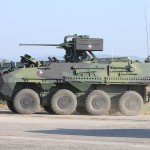 122 - Für den Transport lässt sich die RCWS-30 Waffenstation auch auf das Fahrzeugdach klappen Radpanzer Pandur II 8x8, Czech Army