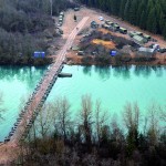 115 Meter lange Schwimmbrücke aus Alu-Brückengerät