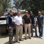 Schwarzenegger und Freunde vor seinem M47 M47 Patton '331' von Arnold Schwarzenegger
