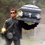 Arnold Schwarzenegger wie man ihn auf der ganzen Welt kennt - als "Terminator" Arnold Schwarzenegger
