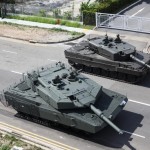Kampfpanzer Leopard 2A4 SGP - das Evolution Schutzsystem neben dem Leopard 2A4 © Singapore Armed Forces Kampfpanzer Leopard 2A4 SGP