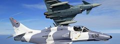 Eurofighter Typhoon trainieren mit Skyhawks von Discovery Air Defence © DAD
