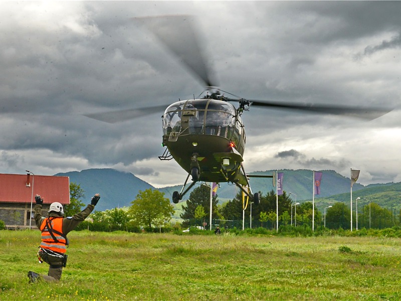 Alouette III im Evakuierungseinsatz © EUFOR Althea