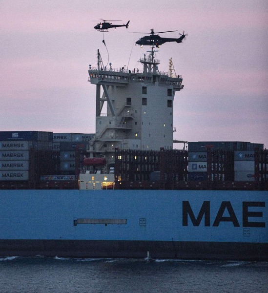Beübt wurden allerdings auch ganz andere 'Kaliber' wie die Mary Maersk © b.dk / S. Laessoe
