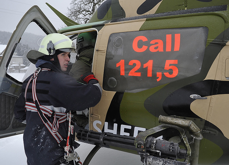 Das "Emergency Response Team Air" (ERTA) am "Unfallort" © Bundesheer