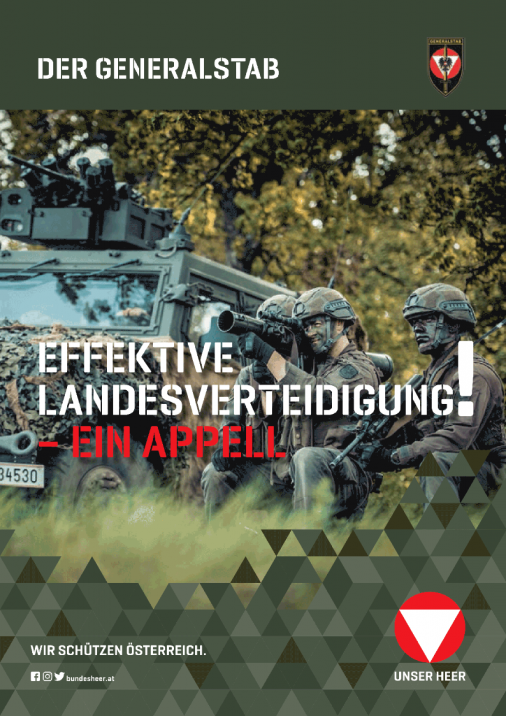 Positionspapier „Effektive Landesverteidigung - ein Appell" © Bundesheer