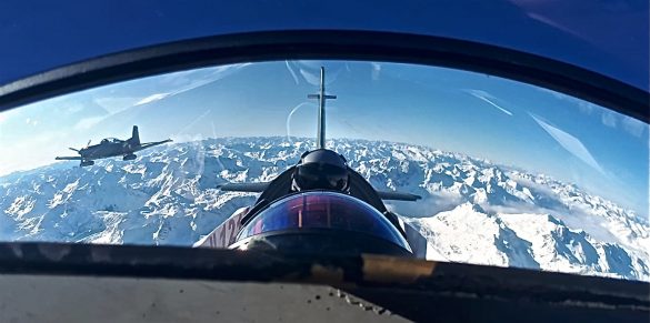 Pilatus PC-7 über den winterlichen Alpen © Bundesheer