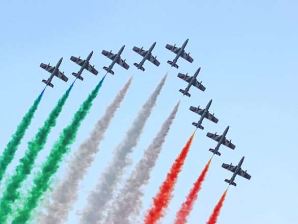 Italienisches Kunstflugteam Frecce Tricolori auf Aermacchi MB-339 PAN © Doppeladler.com