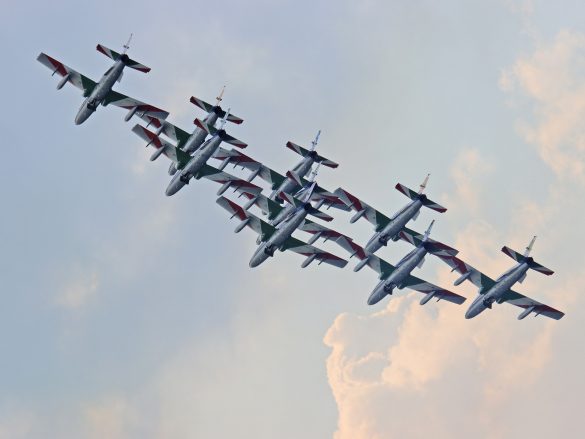 Italienisches Kunstflugteam Frecce Tricolori auf Aermacchi MB-339 PAN © Doppeladler.com