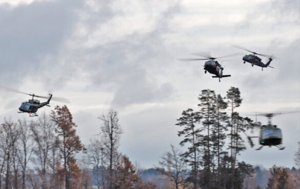 Luftlandung mit Sikorsky S-70A-42 BLACK HAWK und Agusta Bell AB-212 © Bundesheer