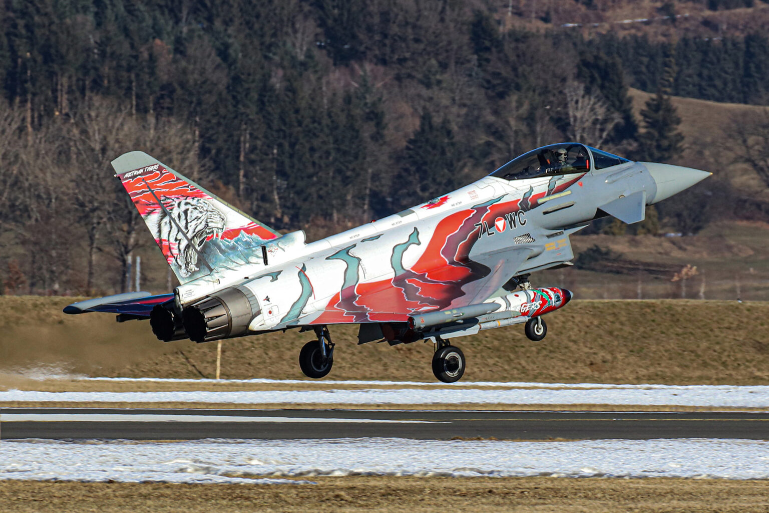 Letzter Einsatz von Eurofighter Typhoon 7L-WC in der Austrian Tigers Folierung © M. Weinberger