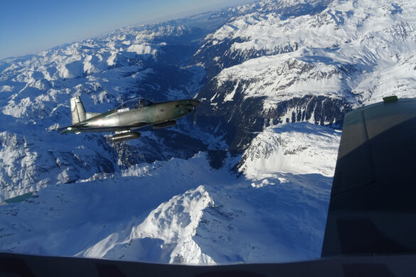 Eine Rotte Pilatus PC-7 im Flugbeschränkungsgebiet © Bundesheer